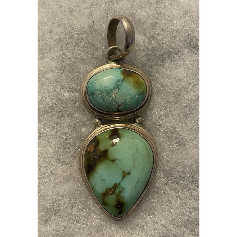 Sterling Silver & Turquoise Pendant, 925 NM